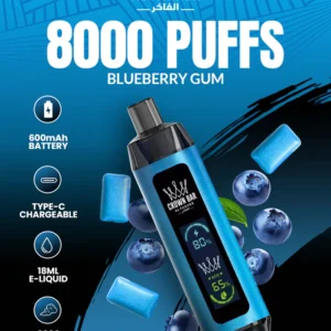 Al Fakher Crown Bar 8000 Dual Blueberry Gum