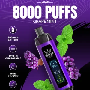 Al Fakher Crown Bar 8000 Dual Grape Mint