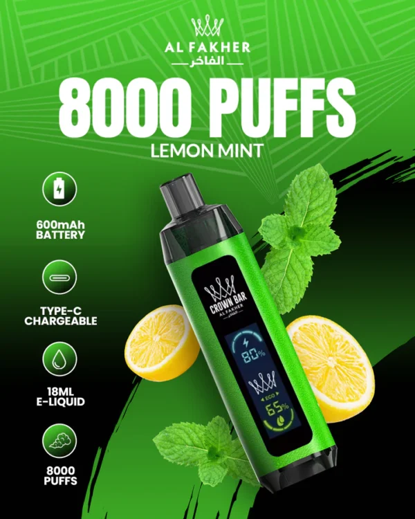 Al Fakher Crown Bar 8000 Dual Lemon Lime