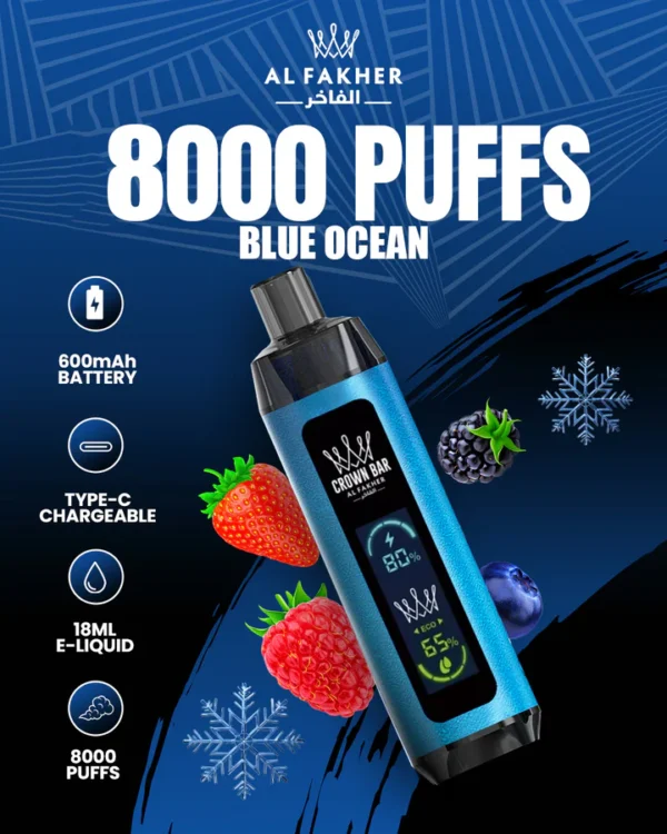 Al Fakher Crown Bar 8000 Dual Berry Ice