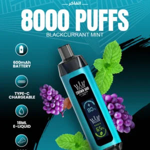Al Fakher Crown Bar 8000 Dual Blackcurrant Mint